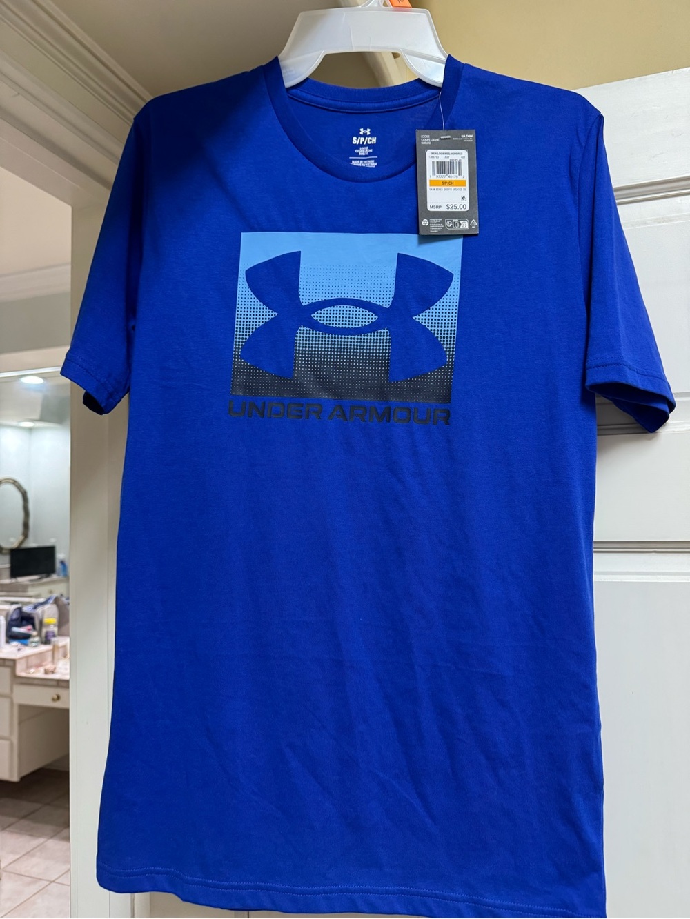 Under Armour Men's Blue Logo Graphic T-Shirt short sleeve